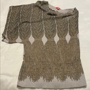 Elegant Brown and Gold Mini Dress